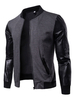 Männer Bomber Jacke 2020 Pu FleckenArbeit Stand Kragen Lange Ärmel kurz Jacke