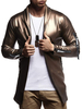 Männer Casual Jacke Schal Revers Reißverschluss Decor Slim Fit Langarm PU Jacke