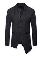 Männer Casual Outcoat V-Ausschnitt Knopf unregelmäßigen Design Baumwolle Herbst Mantel