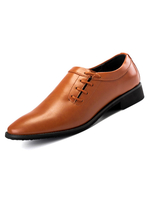 Männer Casual Schuhe Spitz Zehe Lace Up PU Hellbraun Slip On Schuhe