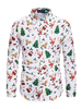 Männer Casual Shirt Weihnachtsmuster White Shirts