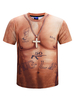 Männer Casual T Shirt 3D Print Muscle Flesh Kurzarm T-Shirt
