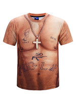 Männer Casual T Shirt 3D Print Muscle Flesh Kurzarm T-Shirt