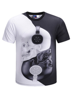 Männer Casual T-Shirt 3D Skull Print Kurzarm T-Shirt