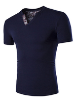 Männer Casual T-Shirt entwickelt Halsausschnitt Plus Size Slim Fit Kurzarm T-Shirt