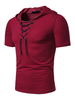 Männer Casual T Shirt Mit Kapuze Schnüren Slim Fit Kurzarm T-Shirt