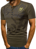 Männer Casual T-Shirt Print gekerbten Ausschnitt Slim Fit Kurzarm T-Shirt