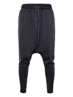 Männer Harem keuchen 2020 Dunkle Grau Konisch Fit Baumwolle Hose mit tiefem Schritt