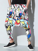 Männer Harem Pant Artwork Drucken Skinny Leg Drop Crotch Pant