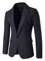 Männer kausalen Blazer Kerbe Revers One Button Pocket Slim Fit Blazer Jacke