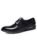 Männer Kleid Schuhe schwarze mandelförmige Spitze Schnürschuhe Rindsleder Leder