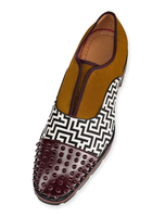 Männer Kleid Schuhe Wildleder Runde Zehe Patchwork gedruckt Niet Slip auf Casual Business Schuhe
