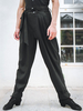 Männer Latin Dance Hosen Schwarz Polyester Unterteile Erwachsene Tanzkleidung