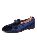 Männer Loafer Prom Party Hochzeitsschuhe PU Leder Bögen Slip On Low Tops Blau Loafers Prom Party Hochzeitsschuhe