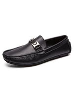 Männer Loafer Schuhe Mode Rindsleder Metall Details Slip-on Casual Low-Tops Flache Schuhe