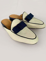 Männer Maultier Loafer Schuhe Slip-On Bögen Geometrische runde Zehen Cane Casual flache Schuhe
