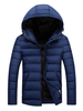 Männer-Puffer-Mantel-mit Kapuze Steppmantel-Reißverschluss-langer Hülsen-Polyester-Winter-Mantel