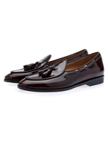 Männer Quaste Loafer Schuhe Leder Rindsleder Slip On flache Schuhe
