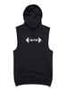 Männer ärmelloser Hoodie mit Logo-Print und Taschen