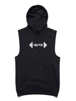 Männer ärmelloser Hoodie mit Logo-Print und Taschen