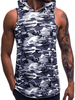 Männer ärmelloser Kapuzenpullover Grauer Camo bedruckter; schmal geschnittener Trägershirt
