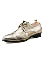 Männer Schuhe Gold Kleid Schuhe Glitter Round Toe Schnüren Casual Business Schuhe