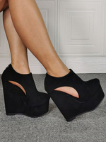 Männer Sexy Sandalen Schwarz Micro Wildleder Upper Closed Toe 1.8 "6.1" Sexy Schuhe Plus Size Schuhe