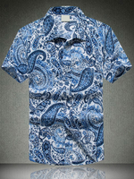 Männer Sommer Shirts 2020 Kurzarm Paisley Printed Sand Shirt