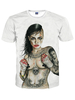 Männer T-Shirt Weiß 3D Print Crewneck Baumwolle Grafik Top