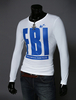 Männer T-Shirt Weiß Rundhals Langarm Briefe Druck Baumwolle Top