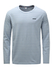 Männer T-Shirts Blau gestreifte Langarm-T-Shirts