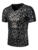 Männer T-Shirts Gold Stamping V-Ausschnitt Kurzarm Casual Tops
