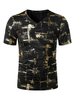 Männer T-Shirts Gold Stamping V-Ausschnitt Kurzarm T-Shirts