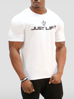 Männer T-Shirts Juwel Hals Worte Druck Kurzarm T-Shirt