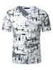 Männer T-Shirts Print V-Ausschnitt Kurzarm Casual Tops