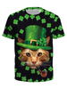 Männer T-Shirts Schwarzes Juwel Hals gedruckt Kurzarm Casual T-Shirt