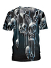 Männer T-Shirts Schwarzes Juwel Hals Skelett gedruckt Kurzarm T-Shirt