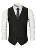 Männer Taille Mantel Kerb Kragen Button Up Kleid Gilet 1920er Jahre Anzug Weste