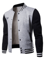 Männer Universität Jacke 2020 Stickerei Streifen Zwei Stil Schlank Fit Lange Ärmel Bomber Jacke