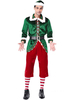 Männer Weihnachtskostüm Santa Claus Langarm Dicke Party Show Elf Kostüm