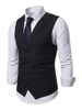Männer Weste Weste kariert Kerbe Kragen Knöpfe Kleid Gilet Clubwear