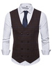 Männer Weste Weste Plaid Zweireiher Knöpfe Prom Gilet Clubwear