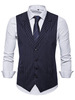 Männer Weste Weste Streifen Kerbe Kragen Knöpfe Prom Dress Suit Gilet Clubwear