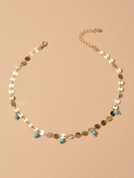Münzhalsketten Goldperlen-Charm-Halskette