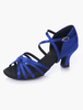 Mode blauen weichen einziger offener Spitze Satin Ballroom Schuhe