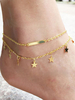 Mode Fußkettchen mit Metallic-Deko Hummer Haken Sternchen für Kreuzfahrt im schicken & modischen Style Metall