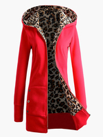 Mode lange Ärmel Tier Print Baumwolle Fasern Frau Leopard Hoodie