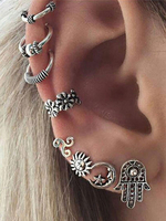 Mode Ohrring Klips mit geprägten Mustern für Kreuzfahrt im schicken & modischen Style klemmende Ohrringe Metall und Damen