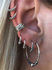 Mode Ohrring mit geprägten Mustern in Silbern für Abend im Retro-Style Piercing Ohrringe Metall und Damen