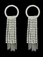 Mode Ohrring Ohrhänger mit Kunstdiamanten in Silbern für Party im schicken & modischen Style Piercing Ohrringe Metall und Damen
